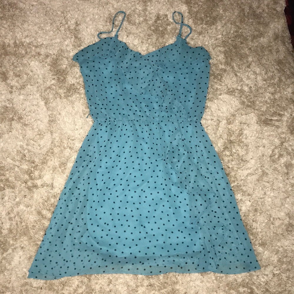 B.Darlin blue polka dot slip dress